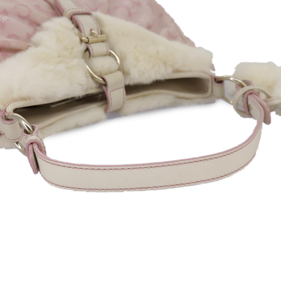 CELINE Paris Macadam Canvas Shoulder Bag Pink Gold Auth 96940 - Picture 7 of 16